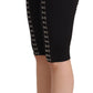 Elegant High Waist Black Wool Shorts