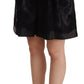 Elegant Black Floral Brocade Silk Shorts