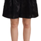 Elegant Black Floral Brocade Silk Shorts