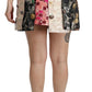 Floral Jacquard Asymmetrical Mini Skirt