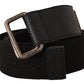 Elegant Cotton-Leather Blend Fashion Belt