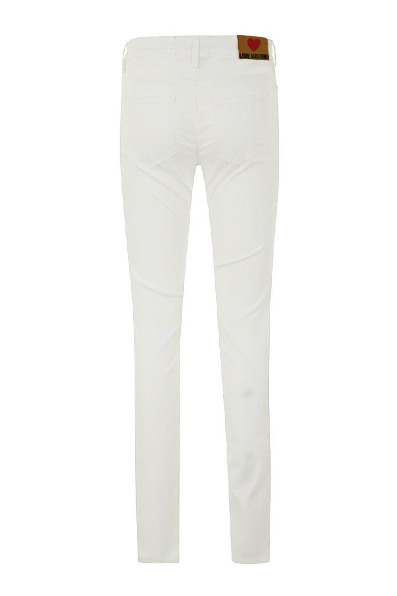 "White Cotton Women's Jeans"