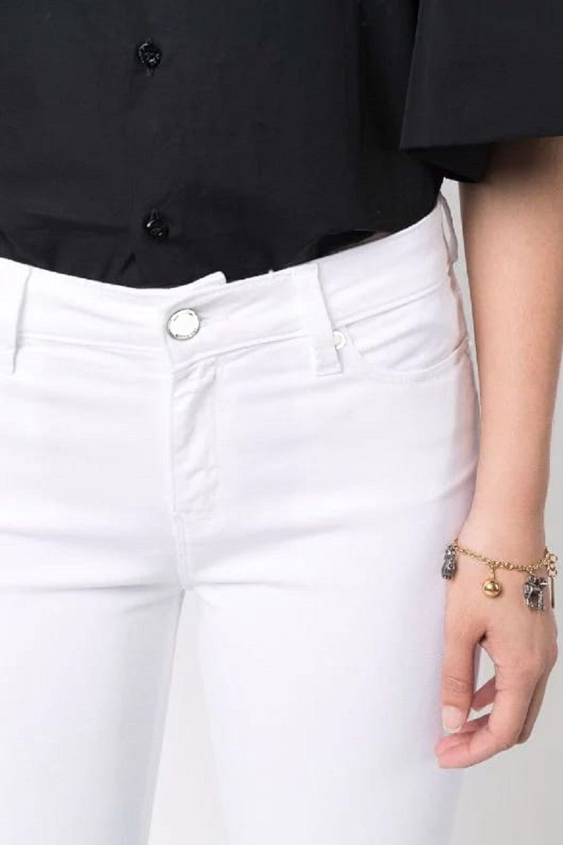 "White Cotton Women's Jeans"