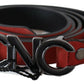 Elegant Blood Red Leather Belt