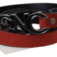 Elegant Blood Red Leather Belt