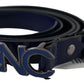 Sleek Dark Blue Leather Fashion Belt