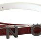 Chic Maroon Leather Fashion Belt