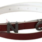 Chic Maroon Leather Fashion Belt