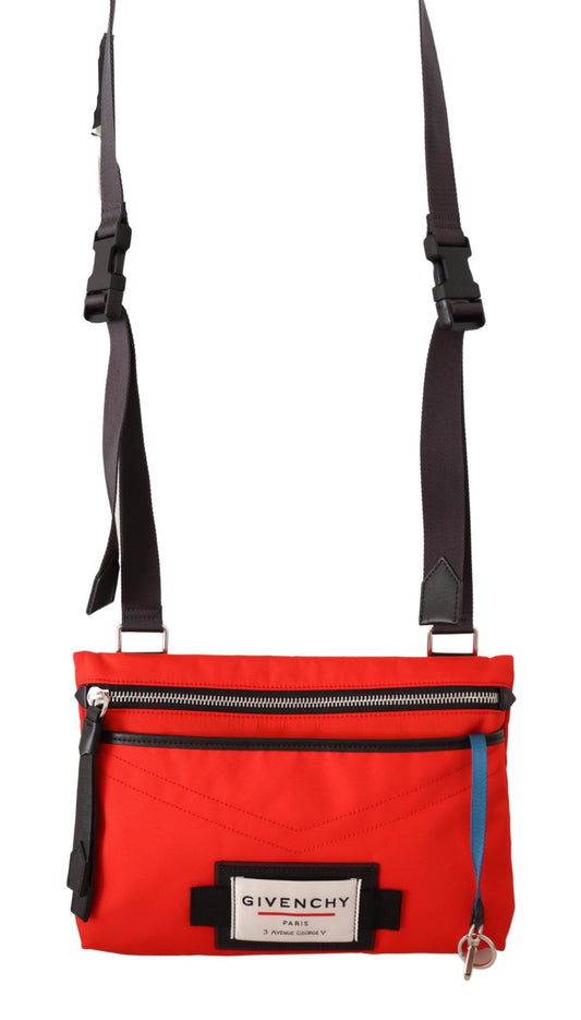 Chic Red and Black Downtown Crossbody Bag