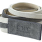 Chic White Leather Logo Belt