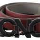 Elegant Maroon Leather Fashion Belt