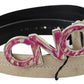 Beige Leather Fashion Belt with Logo Detail