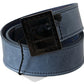 Elegant Blue Leather Fashion Belt