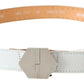 Elegant White Leather Fashion Belt