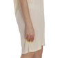 Chic Cream A-Line Elbow Sleeve Dress