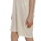 Chic Cream A-Line Elbow Sleeve Dress