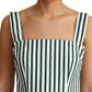 Chic Sleeveless A-Line Dress in White & Green