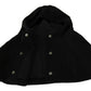 Black Wool Whole Head Hooded Scarf Hat