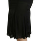 Chic High Waist Black Silk Blend Skirt