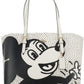 (C6978) Mickey Mouse X Keith Haring Mollie Large Leather Shoulder Tote Bag