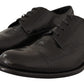 Elegant Black Lizard Skin Derby Shoes