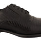 Elegant Black Lizard Skin Derby Shoes