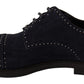 Elegant Suede Derby Shoes with Silver Studs