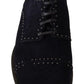 Elegant Suede Derby Shoes with Silver Studs