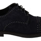 Elegant Suede Derby Shoes with Silver Studs