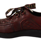 Elegant Bordeaux Derby Leather Shoes