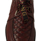 Elegant Bordeaux Derby Leather Shoes