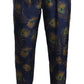 Exquisite Peacock Print Silk Trousers