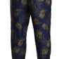 Exquisite Peacock Print Silk Trousers