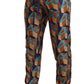 Elegant Silk Jogger Pants with Vibrant Print