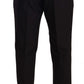 Elegant Black Skinny Tuxedo Trousers