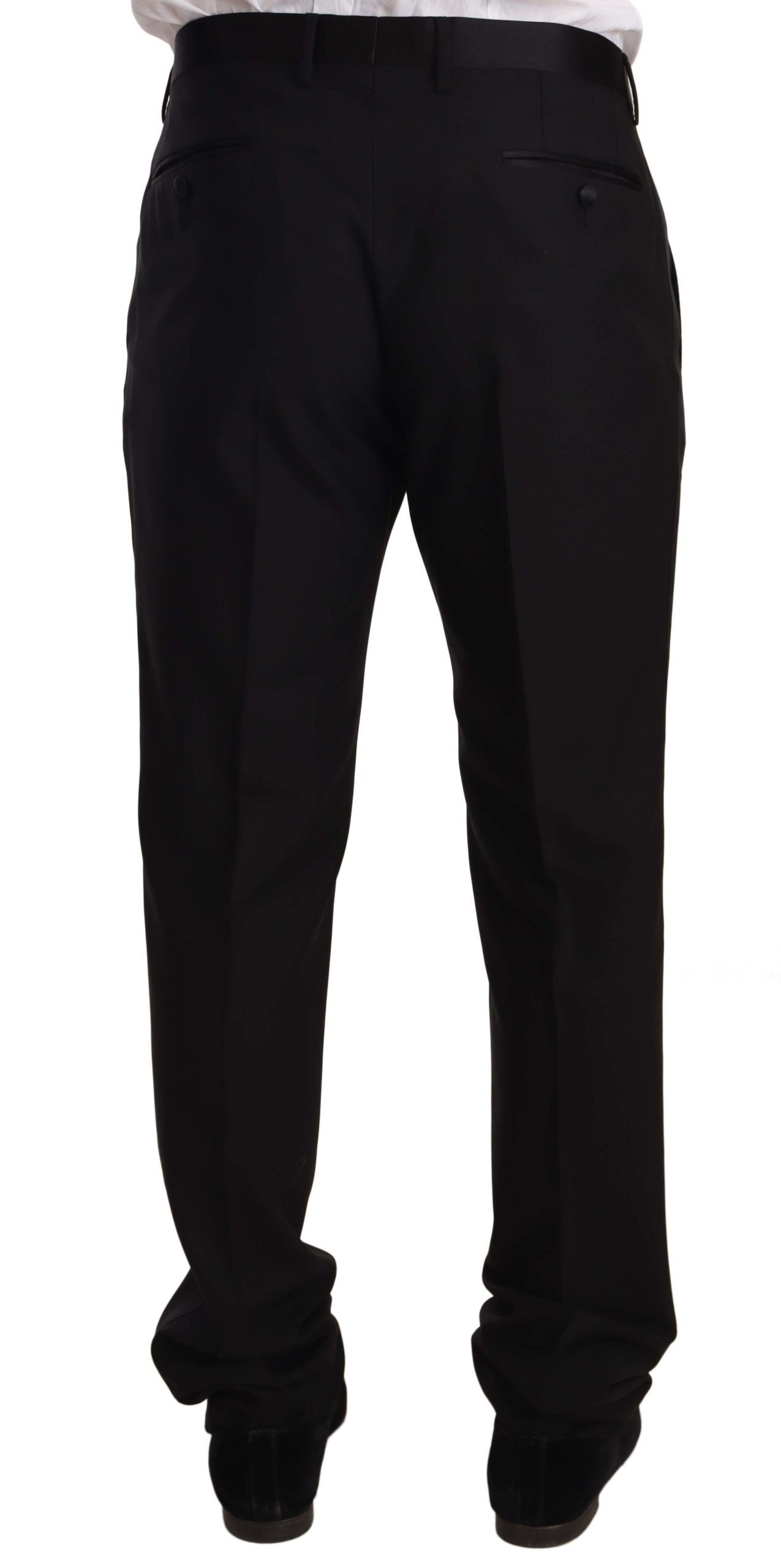 Elegant Black Skinny Tuxedo Trousers