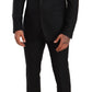 Sleek Black Virgin Wool Martini Suit