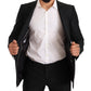 Sleek Black Virgin Wool Martini Suit