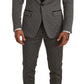 Elegant Martini Black Check Three-Piece Suit