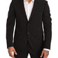 Elegant Black Slim Fit Two-Piece Suit