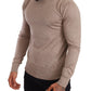 Beige Turtleneck Cashmere-Silk Blend Sweater