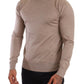 Beige Turtleneck Cashmere-Silk Blend Sweater