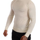 Ivory Cashmere-Silk Blend Turtleneck Sweater