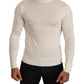 Ivory Cashmere-Silk Blend Turtleneck Sweater