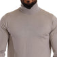 Elegant Light Blue Cashmere Turtleneck Sweater