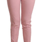 Elegant Pink Virgin Wool Cropped Trousers