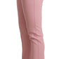 Elegant Pink Virgin Wool Cropped Trousers