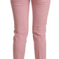 Elegant Pink Virgin Wool Cropped Trousers