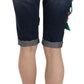 Elegant Knee-Length Embellished Denim Shorts