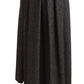 Elegant A-Line Midi Wool Skirt in Gray Zigzag